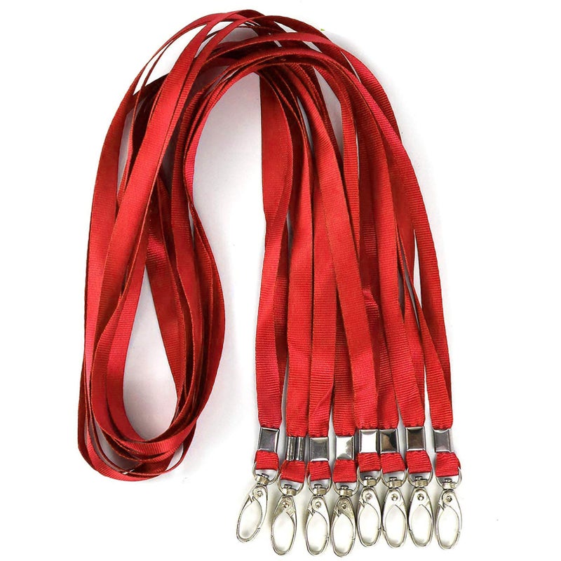 Beebel Red Lanyards 50Pcs 18" Lanyard with Badge Clip - Image 1